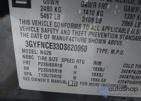 2013 Cadillac Srx Luxury Collection z USA, uszkodzony, nr VIN 3GYFNCE33DS620060